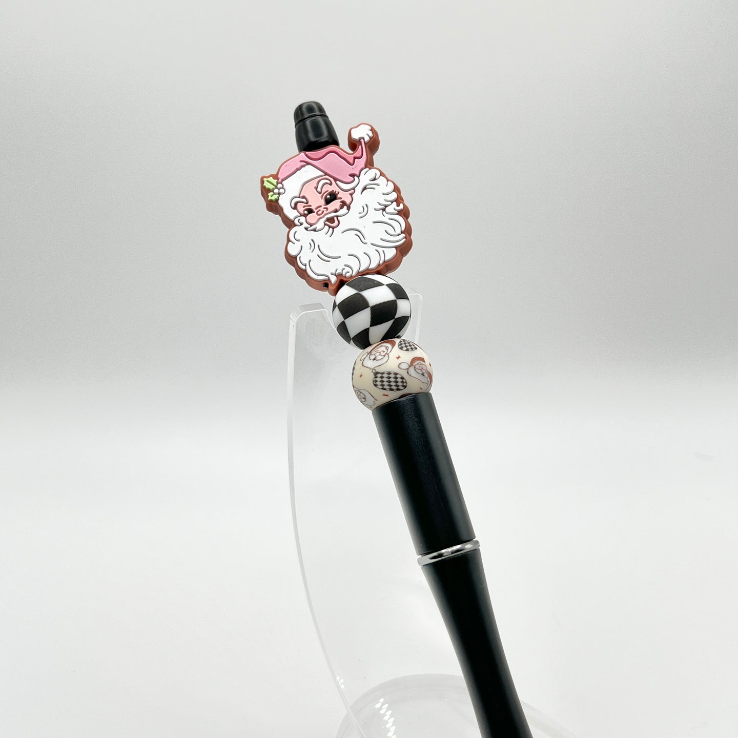 Pink Retro Santa Plastic Pen